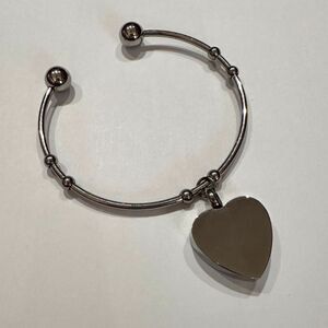 Stainless Steel Heart Cremation Urn Bracelet – Memorial Keepsake Bangle